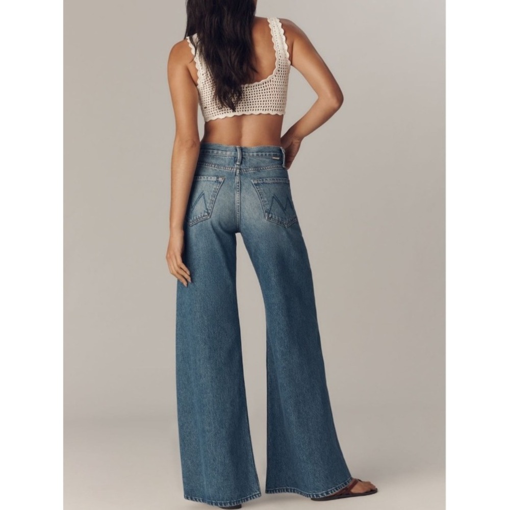 NWT Mother The Lemon Twist Sneak Jeans Wide Leg Denim Rolling In The Dough 30 - Picture 7 of 16
